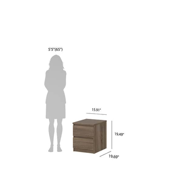 dimension image slide 0 of 8, Porch & Den McKellingon Contemporary 2-drawer Nightstand