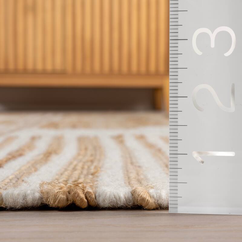 Nuloom Ambrosia Geometric Tiled Jute Blend Area Rug