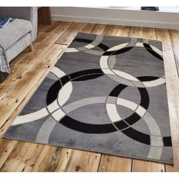 Shop Abstract Black Grey Swirl Area Rug 5 X 8 Surplus Overstock 25637594