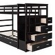 preview thumbnail 17 of 16, Twin Bunk Bed with Trundle & Storage Staircase, Espresso