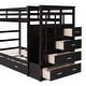 preview thumbnail 41 of 40, Twin Over Twin Bunk Bed with Trundle Bed, Staircase and 4 Storage Drawers, Solid Wood Bunk Beds with Stairs and Guardrail