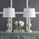 preview thumbnail 2 of 5, SAFAVIEH Lighting 28-inch Zabi White LED Table Lamp (Set of 2) - 14"x14"x27.5" - 14"W x 14"D x 28"H