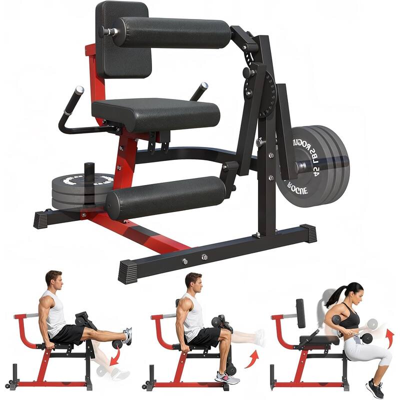 AECOJOY Leg Extension and Curl Lower Body Workout Machine, Heavy Duty Adjustable Leg Rotary Extension - 38.19"D x 35.63"W x 38.58"H