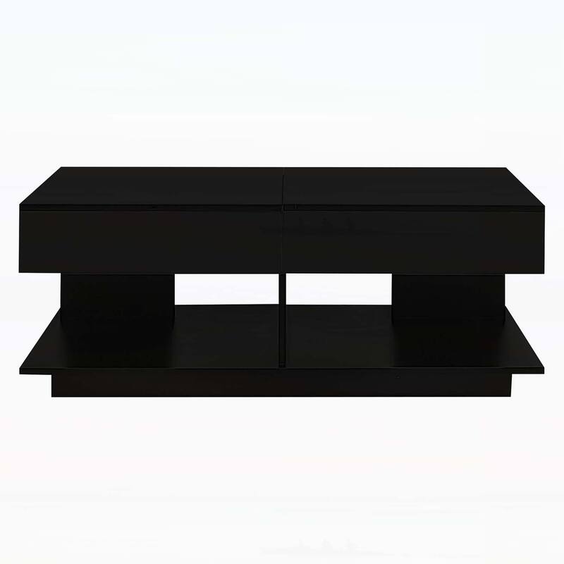 Coffee Table with Concealed Storage and Smart Lighting,for Enhancing Living Room Utility and Ambiance
