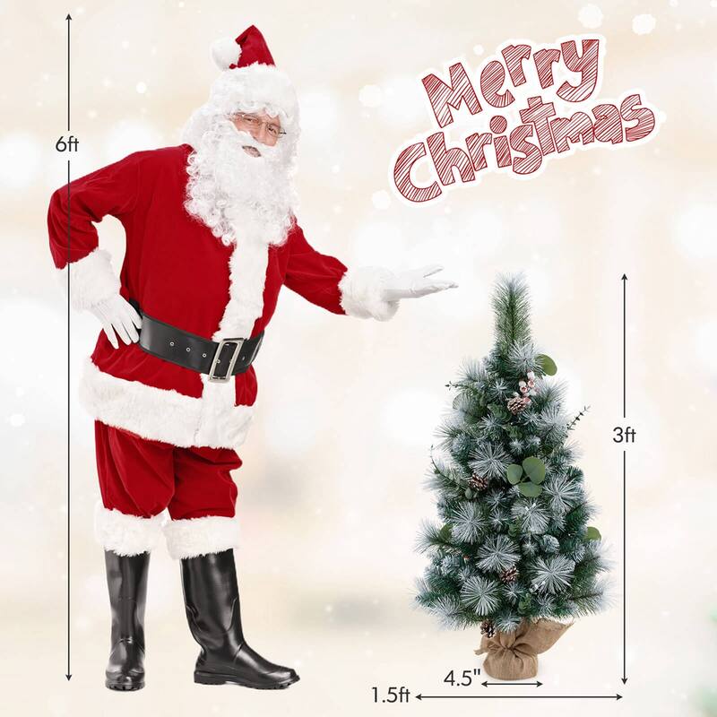 Costway 1 PCS 3 FT Artificial Christmas Tree with 98 Branch Tips Pine - 1 PCS