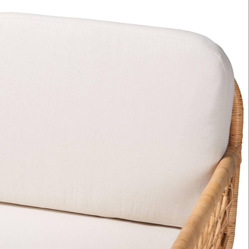 Pakis Bohemian Light Honey Rattan Tete-a-Tete Sofa