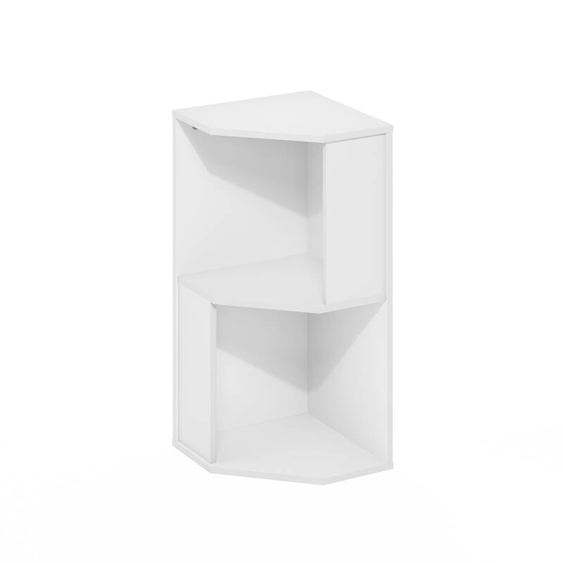 24.57 in. Tall White Wood 2-Shelf Bookcase