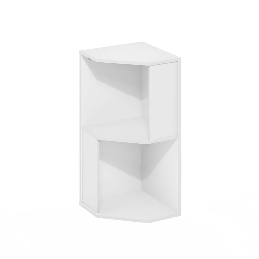 24.57 in. Tall White Wood 2-Shelf Bookcase
