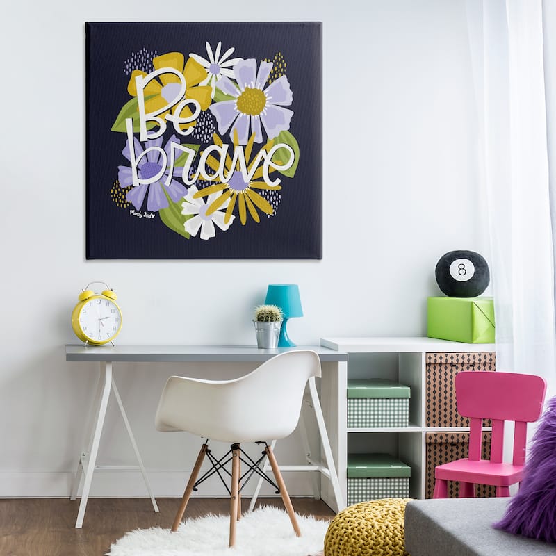 Stupell Be Brave over Florals Canvas Wall Art Design By Mandy Ford Art + Illustration
