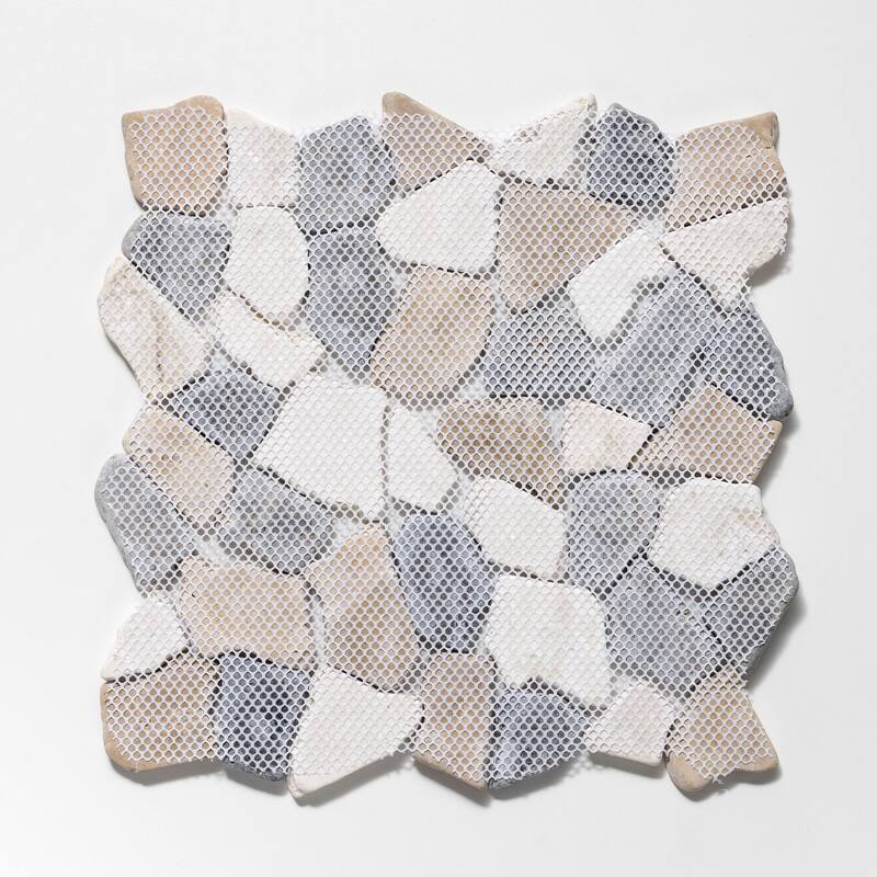 Fit Mosaic 11 in. x 11 in. Marble Mesh-Mounted Mosaic Wall and Floor Tile