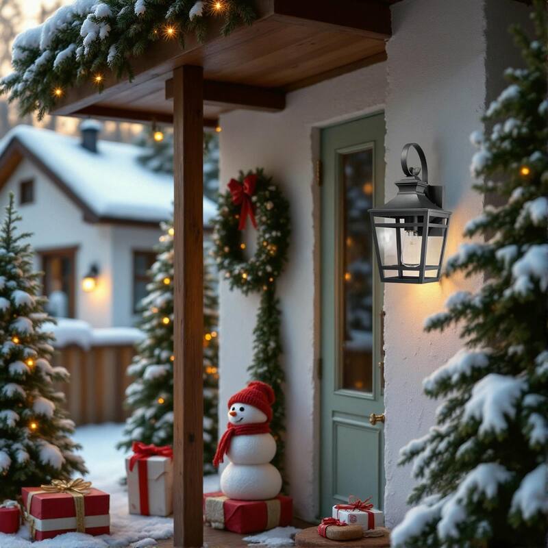 Fixtures Wall Mount Modern Outdoor Wall Sconce Lantern for House, Front Porch, Anti-Rust Waterproof Outdoor Garage Lights - Black