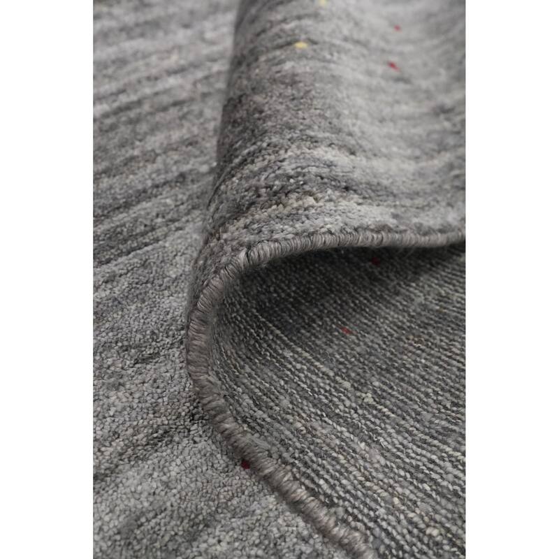 Hand Knotted Oriental Viscose Silk Carpet Tribal Animal Pictorial Greys & Charcoal Gabbeh Area Rug - 11' 10'' X 12' 4''