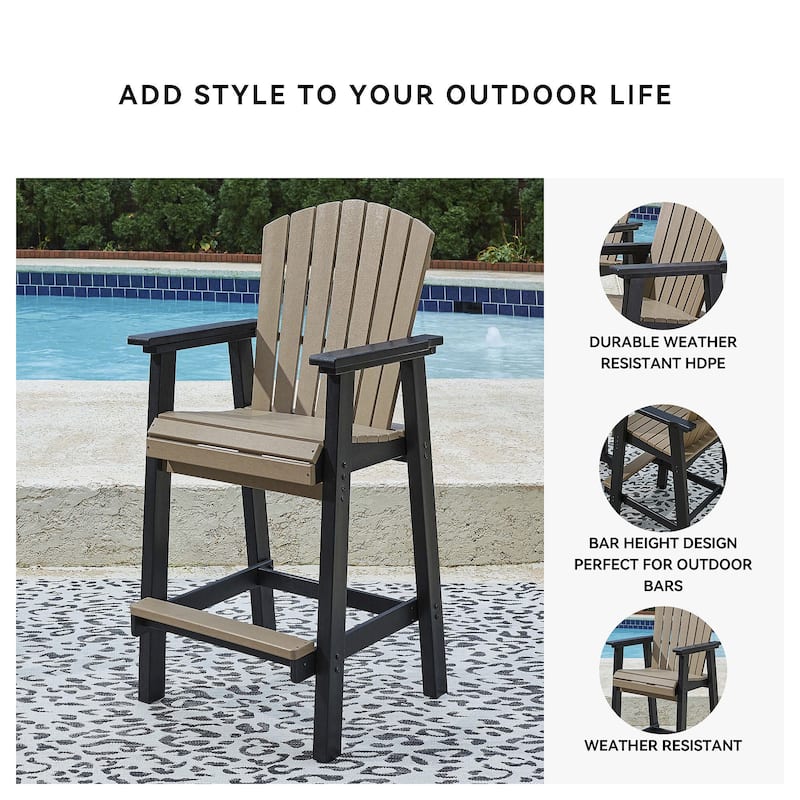 Signature Design by Ashley Fairen Trail Outdoor Poly All Weather Tall Barstool, 2 Count - 26.25" W x 26.75" D x 52" H