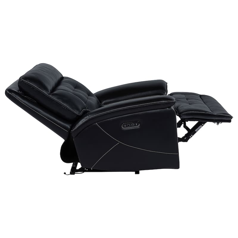 Hewitt Leather Upholstered Dual Power Recliner Chair Black
