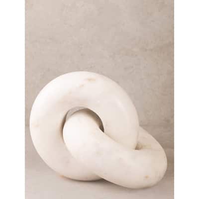Munich White Marble Knot Sculpture - Large