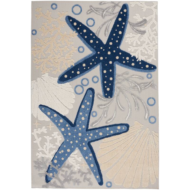 Nourison Aloha Coastal Beach Starfish Indoor/Outdoor Area Rug
