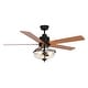 preview thumbnail 4 of 11, 52 inch Reversible Wooden 5-Blade 3-Light Ceiling Fan with Remote