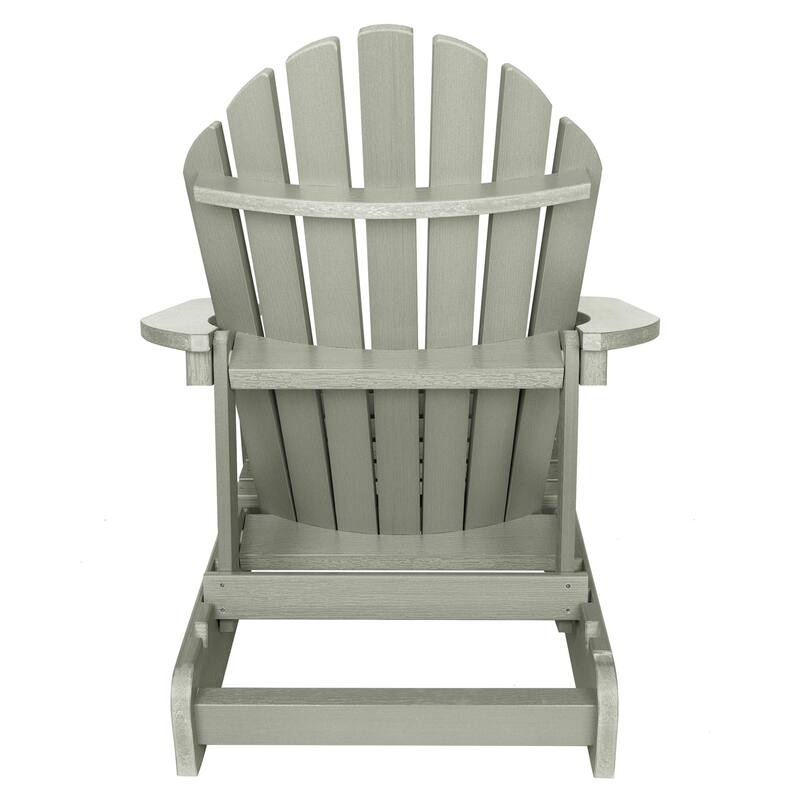 Eco-friendly Synthetic Wood Folding and Reclining Adirondack Chair