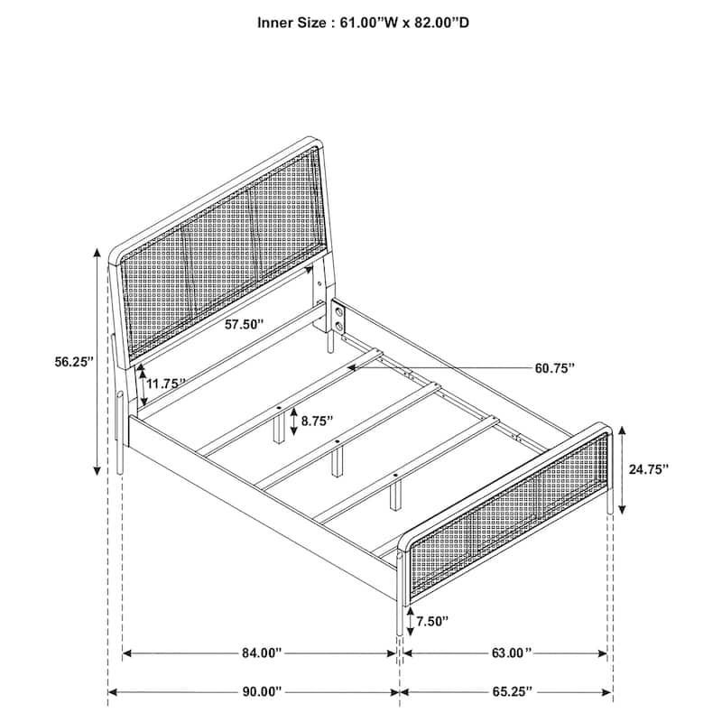 Arini 4-Piece Bedroom Set with Panel Bed Frame