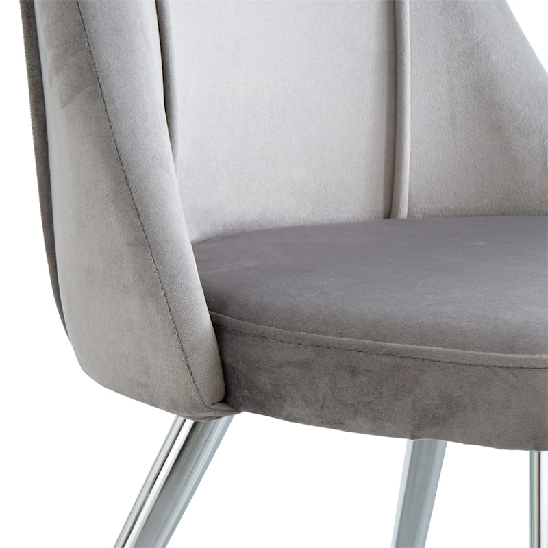 Modern Light Luxury Velvet Dining Chair with Metal Legs(Set of 4)