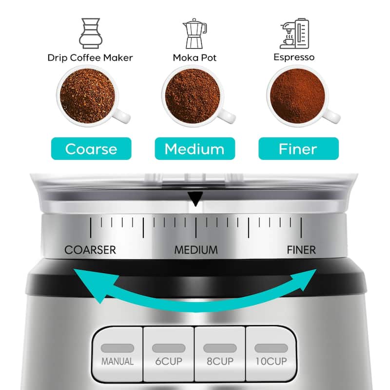 Casabrews Burr Electric Coffee Grinder 20 Settings Stainless Steel - N/A