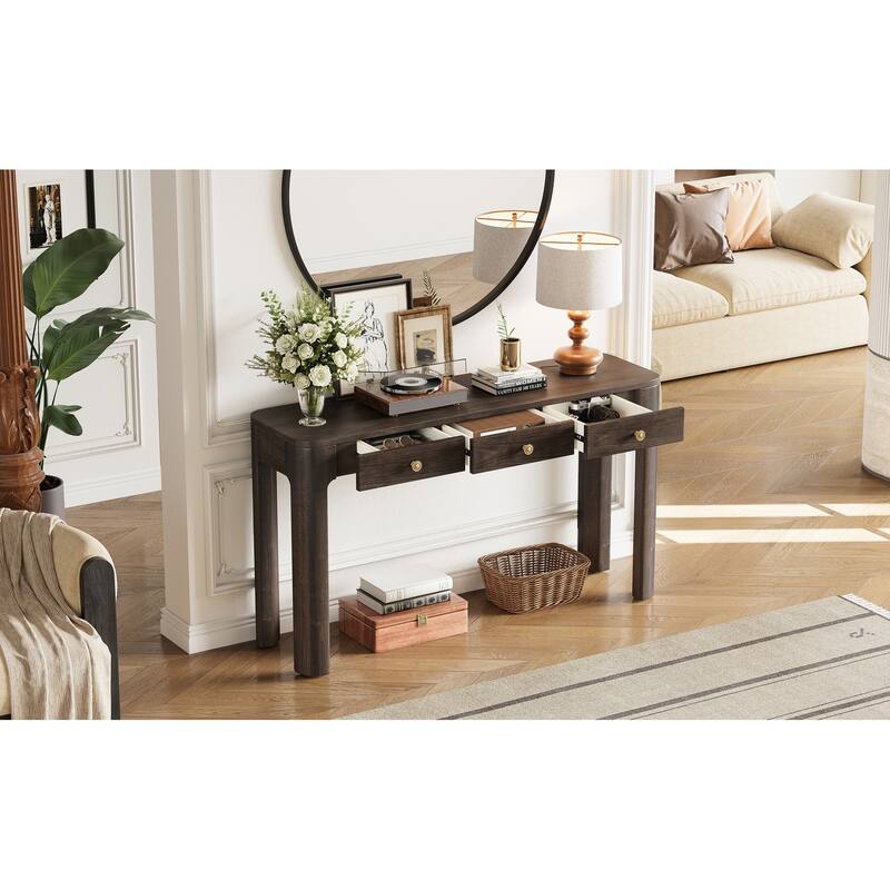 Entryway Table with 3 Concealed Drawers