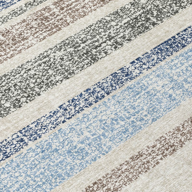 HomeRoots Striped Transitional Rectangle Outdoor Rug