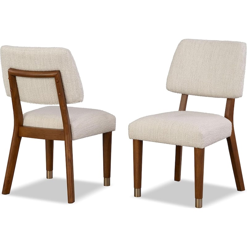 Modern Upholstered Side Chairs Walnut Finish
