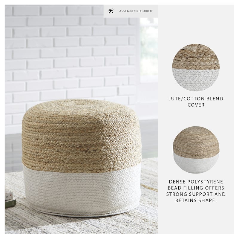 Sweed Valley Natural/White Pouf