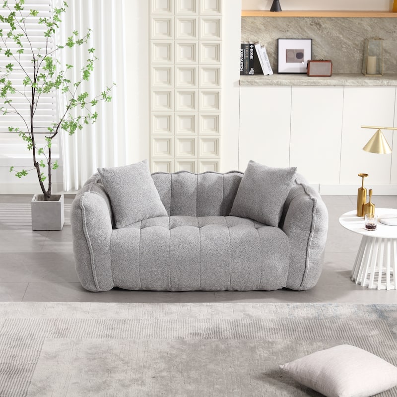 Roomfitters Soft Beanbag Chair with High Resilience Foam Core – Comfortable Square Recliner Sofa for Gaming, Watching TV