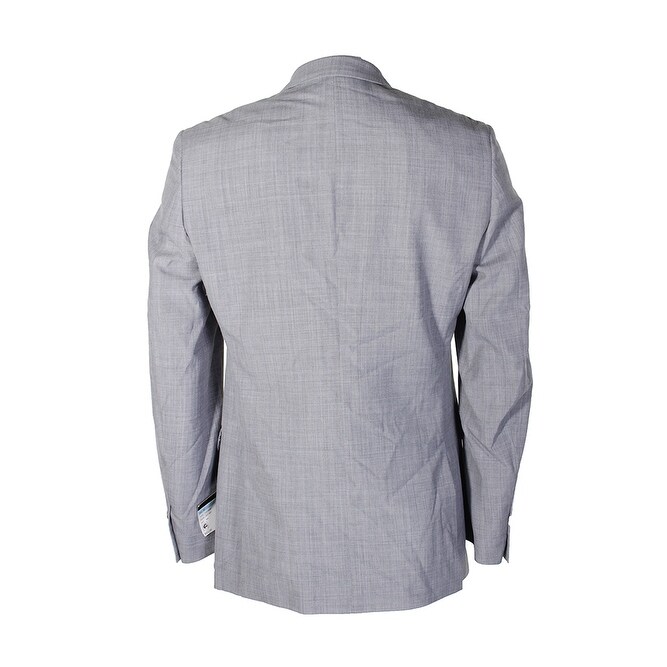 Shop Bar Iii Mens Light Gray Step Weave Slim Fit Notched Lapel