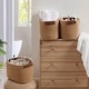 preview thumbnail 14 of 48, 3 Pack Woven Cotton Rope Shelf Storage Basket with Leather Handles, Baby Nursery Storage Bin Organizers, Closet Shelf Storage