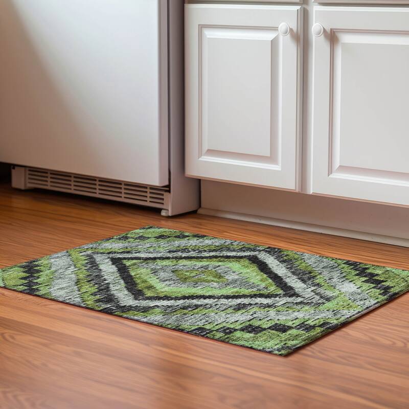 Premium Washable Super Soft Moroccan Mayfield Rug - Aloe - 1'8" x 2'6"