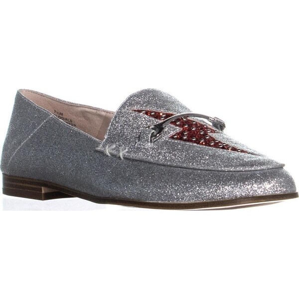 nine west silver loafers
