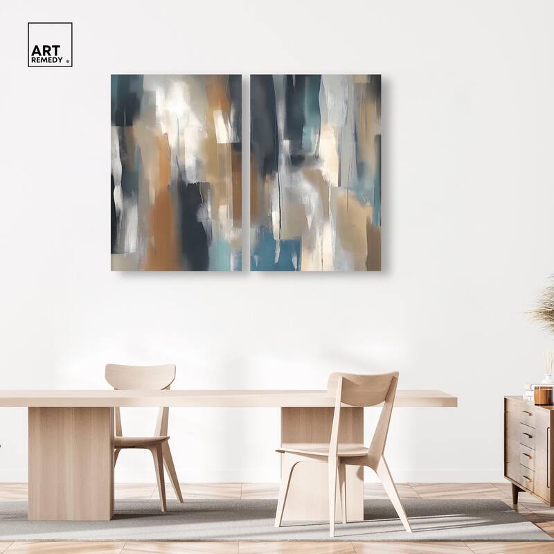 Vertical Rush Canvas Set of 2 by Art Remedy, Gallery Wrapped