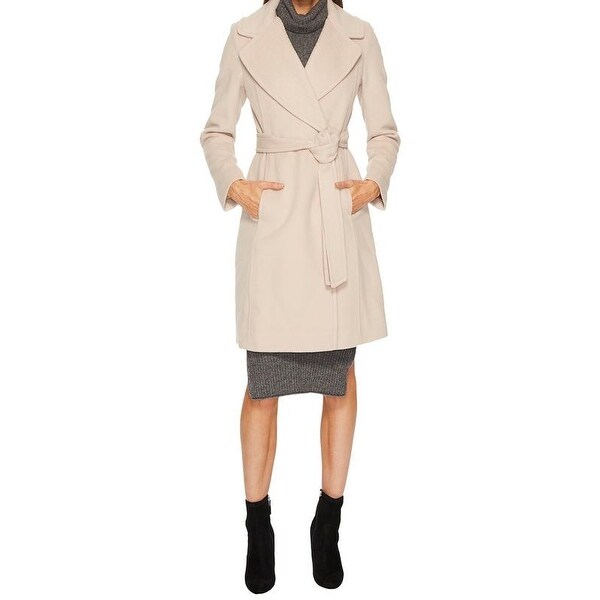 beige wool wrap coat