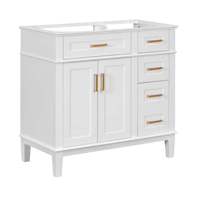 36" White Modern Bathroom Vanity
