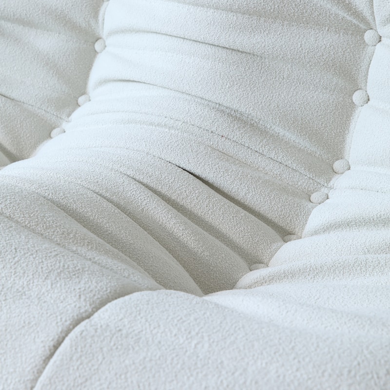 Single Lazy Sofa Teddy Fabric Soft Sponge Lounger Bean Bag Chair