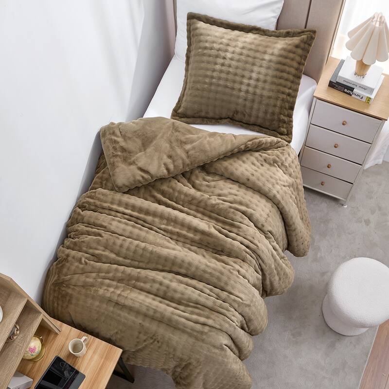 Snowball Double Chunky Bunny® - Coma Inducer® Comforter Set - Baby Coriander Brown - Twin XL