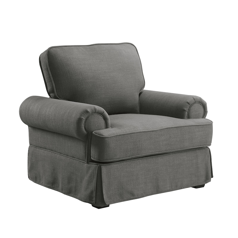 Cupa Transitional Linen Fabric Padded Accent Chair by Furniture of America
