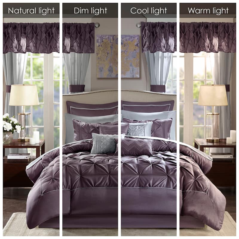 Madison Park Essentials Loretta Plum 24-piece Room in a Bag