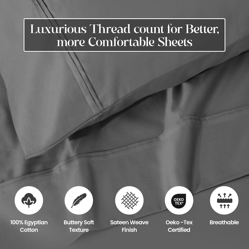 Blue Nile Mills 1200 Thread Count Egyptian Cotton Deep Pocket Sheet Set