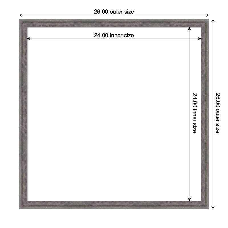 Amanti Art Florence Gold Framed Dry Erase Magnetic Board - 26 x 26 in - Florence Grey