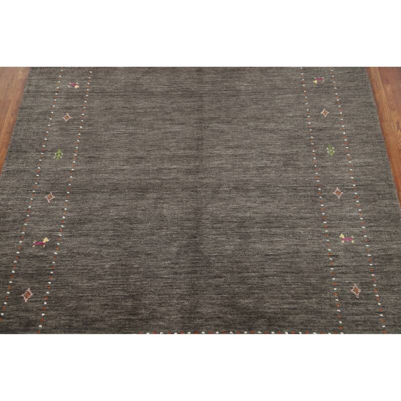 Tribal Gabbeh Indian Area Rug Handmade Modern Wool Carpet - 5'1" x 7'8"