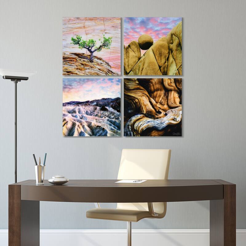 "Solitary Amplitude" Frameless Free Floating Reverse Printed Tempered Glass Nature Scapes Wall Art
