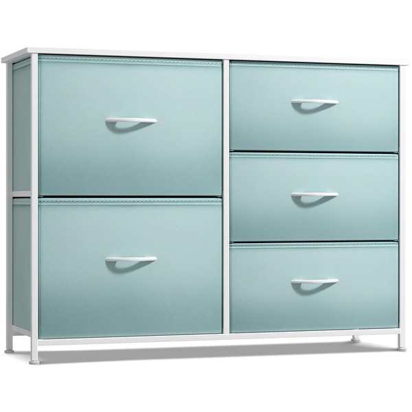 slide 2 of 25, Kids Dresser with 5 Drawers Aqua