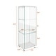 preview thumbnail 81 of 165, Glass Display Cabinet with Doors & Locks, Acrylic Shelves, Floor Standing Storage Showcase for Home or Office