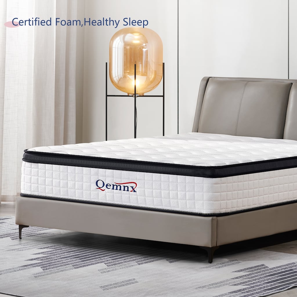 Qemnx 12 Inch Hybrid Gel Memory Foam Mattress