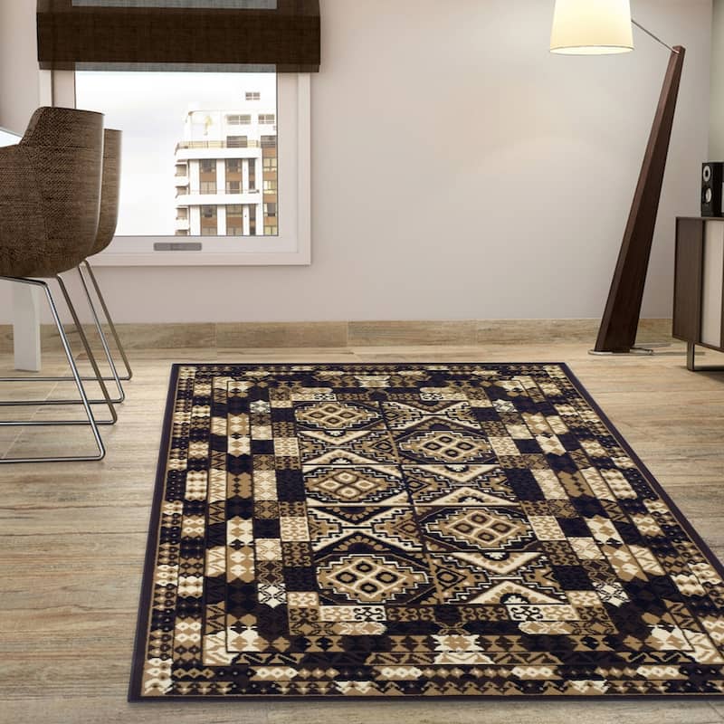 Geometric Tile Traditional Indoor Runner or Area Rug by Superior