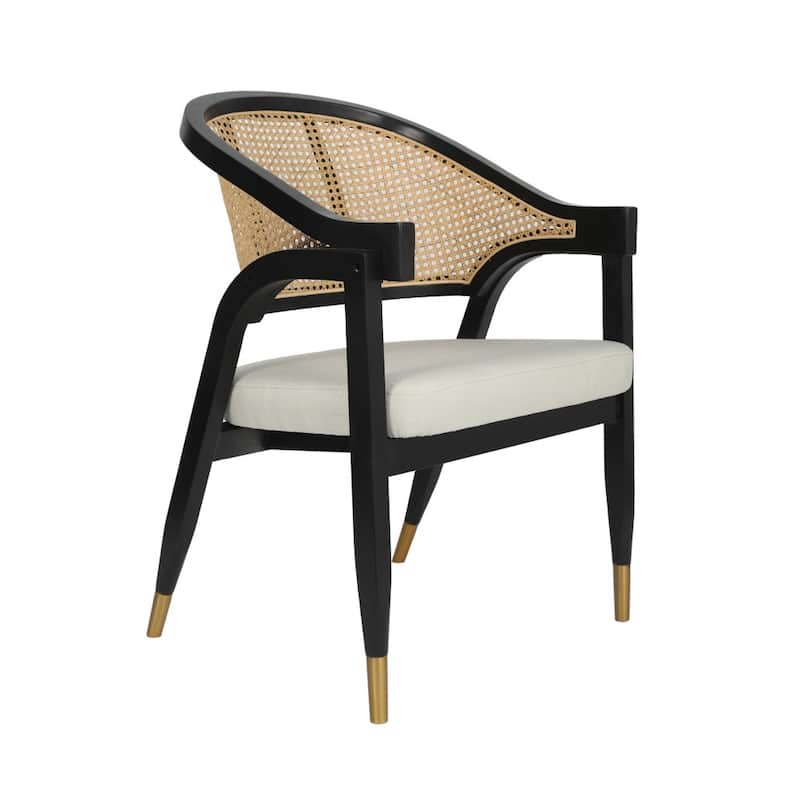 Commercial Grade Cane Rattan Dining Chair with Padded Seat